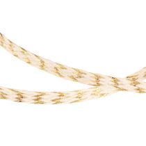 Prodotto Nastro di cotone color oro e crema in cordoncino 7 mm 15 m