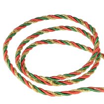 Prodotto Cordino decorativo rosso verde oro cordino tricolore nastro 3mm 25m