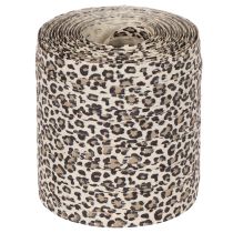 Prodotto Nastro regalo con stampa leopardata per decorazioni creative, nastro arricciabile 10 mm 100 m