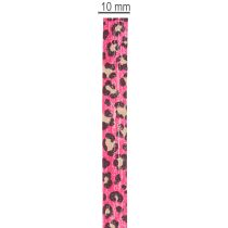 Prodotto Nastro decorativo, stampa leopardata, rosa, nastro arricciabile per confezioni regalo e lavori creativi, 10 mm, 100 m