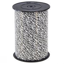 Prodotto Nastro decorativo nastro arricciato bianco nero Safari 10mm 100m