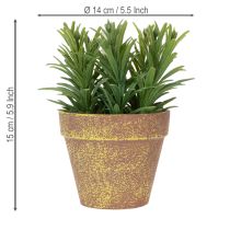 Prodotto Vaso per erbe aromatiche artificiali con erbe decorative per cucina, giardino, balcone o terrazza, 15 m³, 3 pezzi