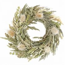 Ghirlanda di fiori secchi card cardo erba grano Ø28cm