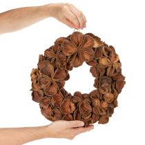 Prodotto Ghirlanda di loto essiccato, ghirlanda decorativa per porta, 35 cm
