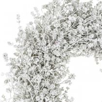 Prodotto Ghirlanda natalizia Ghirlanda di fiori bianchi essiccati in lino Ø34cm