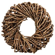 Prodotto Ghirlanda realizzata con ramoscelli naturali, ghirlanda rotonda in rattan per lavori creativi, 35 cm