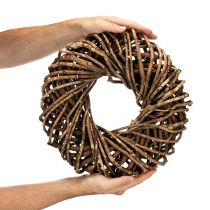 Prodotto Ghirlanda realizzata con ramoscelli naturali, ghirlanda rotonda in rattan per lavori creativi, 35 cm
