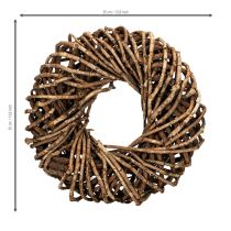 Prodotto Ghirlanda realizzata con ramoscelli naturali, ghirlanda rotonda in rattan per lavori creativi, 35 cm