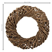 Prodotto Ghirlanda decorativa realizzata con rami naturali, ghirlanda in rattan, rotonda, grande, 45 cm.