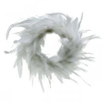 Prodotto Ghirlanda di piume bianche piccole Ø11 cm Decorazione pasquale con vere piume