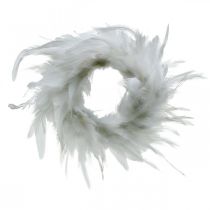 Ghirlanda di piume bianca piccola Ø11cm Decorazione pasquale piume vere