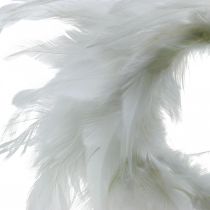 Ghirlanda di piume bianca piccola Ø11cm Decorazione pasquale piume vere