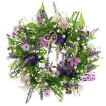 Ghirlanda scacchiera fiore / lavanda / lilla Ø28cm