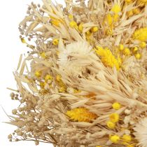 Prodotto Ghirlanda decorativa, ghirlanda di avena, ghirlanda naturale, fiori di paglia, gialla, Ø29cm