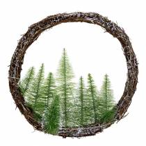 Ghirlanda natalizia con albero e LED Ø48cm verde neve, marrone