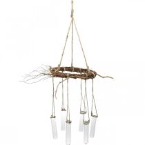 Ghirlanda di salice con provette, ghirlanda decorativa da appendere L85cm Ø28cm