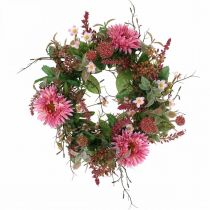 Ghirlanda autunnale fiori di seta gerbera rosa ghirlanda da tavola Ø32cm
