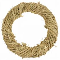Ghirlanda di paglia intrecciata Ø37cm Decorazione in paglia naturale rustica