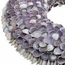 Ghirlanda di conchiglie, conchiglie naturali, chippy viola, ghirlanda di mare Ø40cm