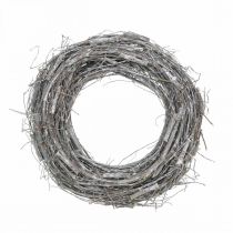Corona decorativa bianca Ø40cm olmo, decorazione primaverile della vite ghirlanda naturale