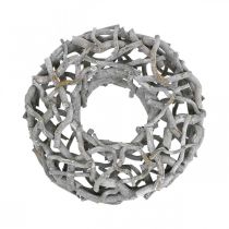 Prodotto Ghirlanda decorativa, ghirlanda di legno, grigio sbiancato, salice cavatappi Ø40cm