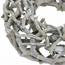 Prodotto Ghirlanda decorativa, ghirlanda di legno, grigio sbiancato, salice cavatappi Ø40cm