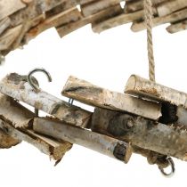 Ghirlanda in legno da appendere con gancio betulla naturale Ø35cm
