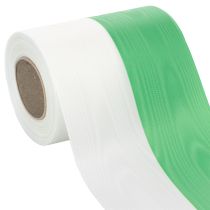 Prodotto Nastro per ghirlanda moiré 125 mm x 25 m nei colori verde e bianco, nastro in taffetà, nastro nazionale, nastro decorativo
