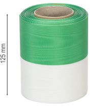 Prodotto Nastro per ghirlanda moiré 125 mm x 25 m nei colori verde e bianco, nastro in taffetà, nastro nazionale, nastro decorativo