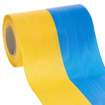 Prodotto Nastri per ghirlande in moiré da 150 mm nei colori blu e giallo - nastro decorativo e da lutto di alta qualità, ideale per celebrazioni e occasioni speciali, nastro per fiocchi.