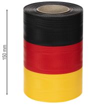Prodotto Nastri per ghirlande in moiré, 150 mm, nero-rosso-oro con effetto moiré francese, rotolo da 25 m per decorazioni e servizi funebri
