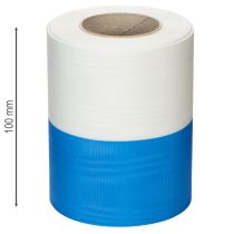 Prodotto Nastro per ghirlanda in moiré blu e bianco, 125 mm – Nastro di alta qualità per lutto e decorazione, nastro tradizionale dall'aspetto elegante, rotolo da 25 m