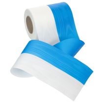 Prodotto Nastro per ghirlanda in moiré blu e bianco, 125 mm – Nastro di alta qualità per lutto e decorazione, nastro tradizionale dall'aspetto elegante, rotolo da 25 m