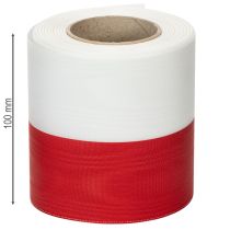 Prodotto Nastri moiré bianco-rosso per ghirlande, 100 mm