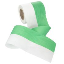 Prodotto Nastro ghirlanda moiré verde e bianco, 100 mm x 25 m - nastro nazionale, rilegatura in taffetà, nastro a fiocco, nastro decorativo