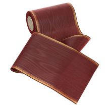 Prodotto Nastro decorativo Bordeaux con bordo dorato, 175 mm, per ghirlande.
