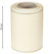 Prodotto Nastro per ghirlande color crema con bordo dorato, supersatin, largo 125 mm, lungo 25 m - Impermeabile, ideale per la stampa digitale ed ecologico
