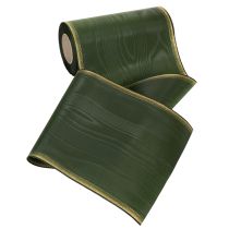 Prodotto Nastro per ghirlanda in moiré, 200 mm, verde scuro con bordo perlato e trama in taffetà - nastro decorativo per celebrazioni e composizioni floreali funebri, 25 m