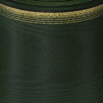 Prodotto Nastro per ghirlanda in moiré, 200 mm, verde scuro con bordo perlato e trama in taffetà - nastro decorativo per celebrazioni e composizioni floreali funebri, 25 m