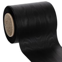 Prodotto Nastro ghirlanda nero 100 mm 25 m - nastro da lutto, nastro a fiocco, nastro decorativo, forniture per fioristi