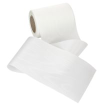 Prodotto Nastro decorativo per ghirlanda bianca da 125 mm, 25 m, per servizio funebre, decorazione per tomba