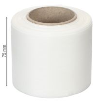 Prodotto Nastro bianco per ghirlande, di alta qualità, 75 mm x 25 m - nastro decorativo per composizioni floreali e servizi funebri, ideale per la stampa.