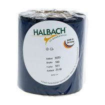 Prodotto Nastro per ghirlanda in raso blu, 100 mm x 25 m, nastro da lutto, decorazione, ecologico