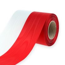 Nastri ghirlanda moiré bianco-rosso 125 mm
