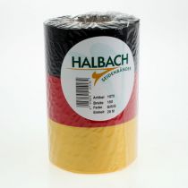 Prodotto Nastri per ghirlande moiré da 150 mm, nero-rosso-oro con effetto moiré francese, rotolo da 25 m per decorazioni e servizi funebri