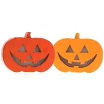 Decorazione zucca con luce 8,5cm 4pz
