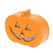 Decorazione zucca con luce 8,5cm 4pz