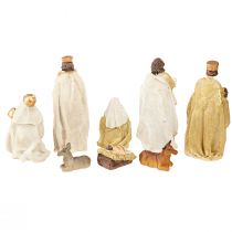Prodotto Set figure presepe 8 figure crema oro dipinte a mano 6-12,5 cm