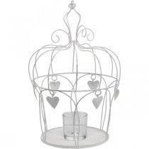 Prodotto Corona con decoro cuore, porta tealight, bianco shabby chic Ø19cm H28,5cm