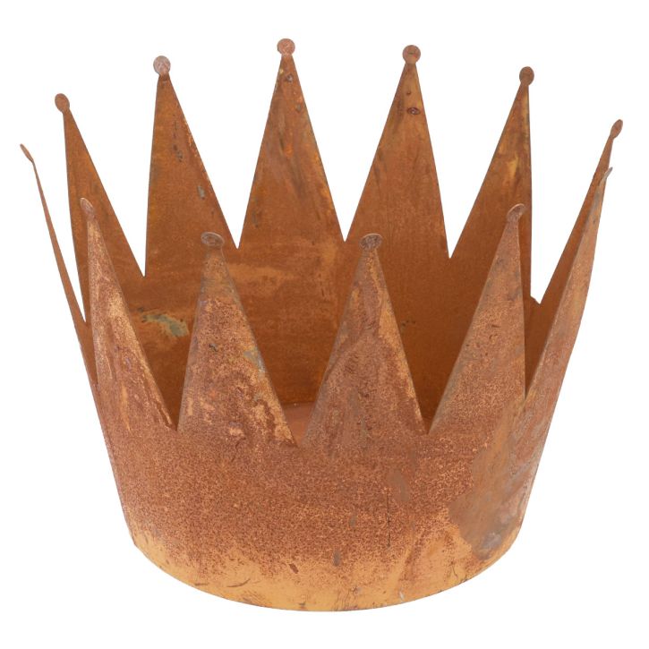 Vaso per piante ruggine ciotola decorativa corona decorativa in metallo vintage Ø30cm